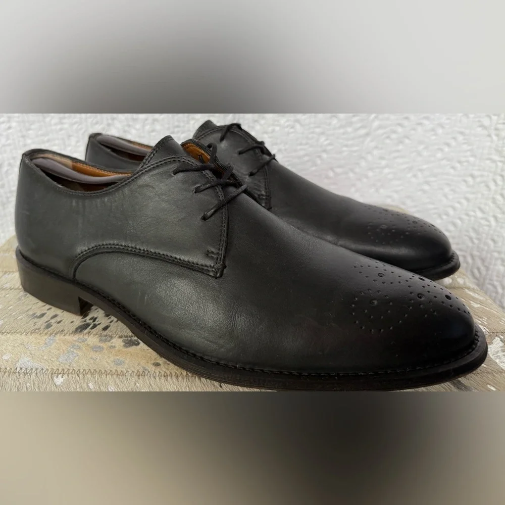 Black Brown 1826 Brogue Cap Oxford Lace Up Dress Shoes in Black SZ 12